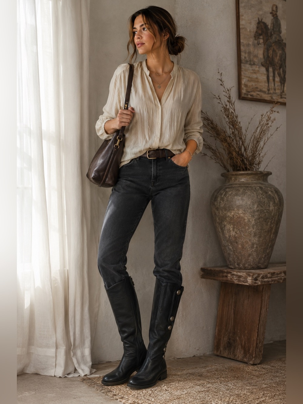 Arturo Chiang Enchante Black Leather Equestrian Riding Boots